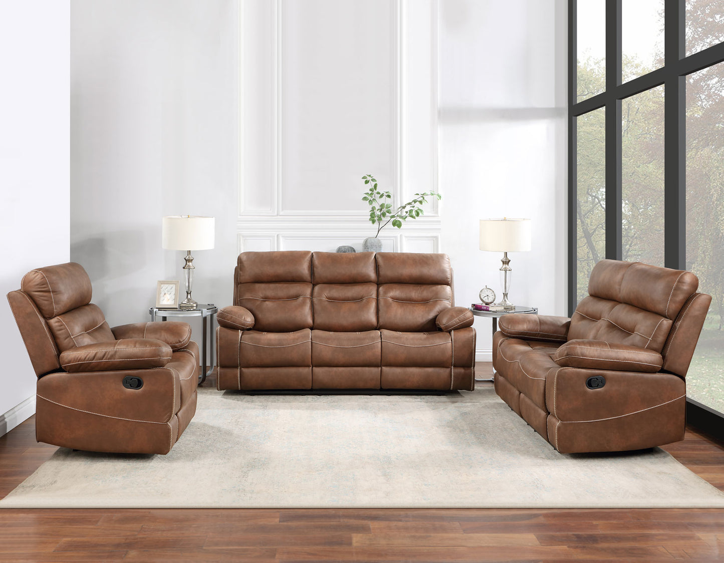 Rudger 3-Piece Manual Motion Set, Brown
