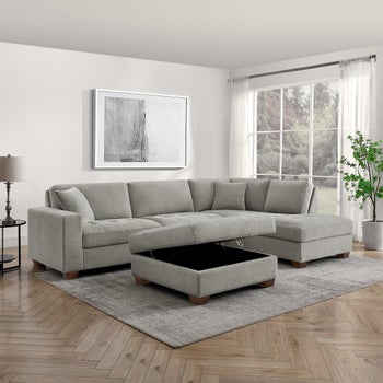 Thomasville Miles 3-Piece Sectional and Storage Ottoman