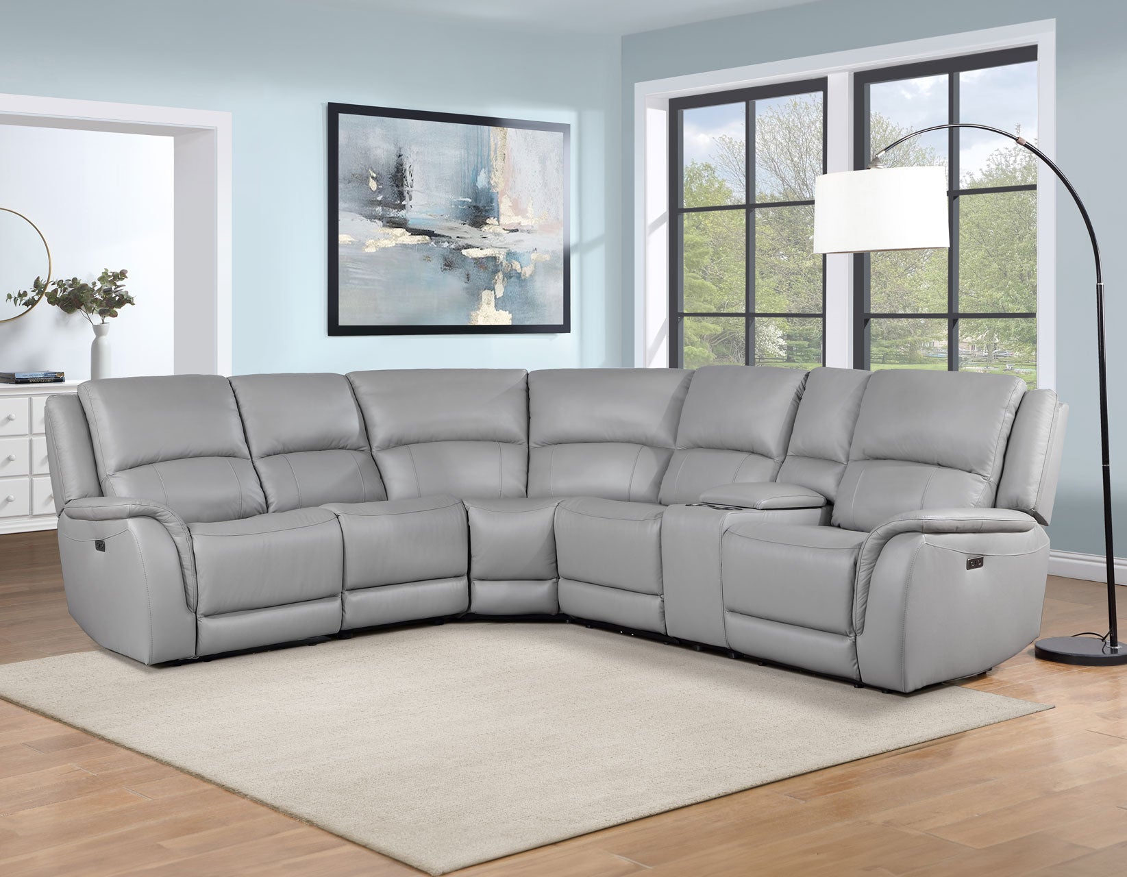 Alexandria Leather 6-Piece Power Reclining Set