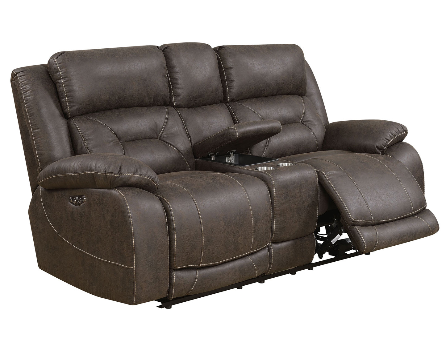 Aria Saddle Brown 3 Piece Dual Power Motion Set (Sofa, Loveseat & Chair)