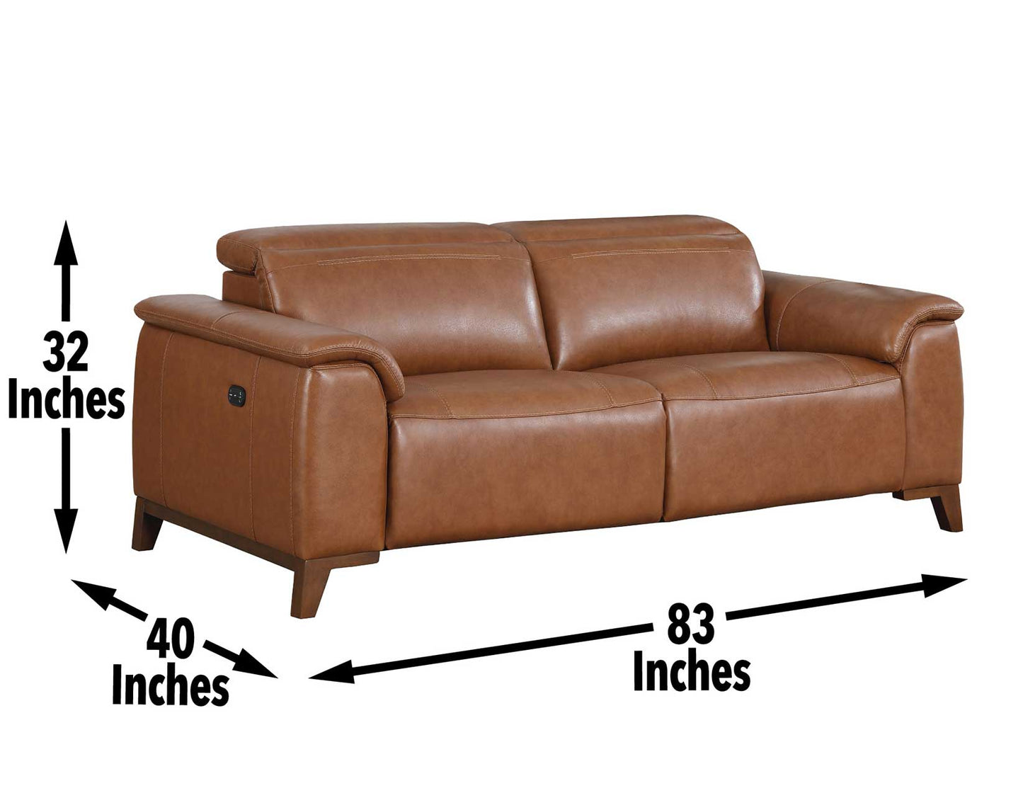 Bergamo Dual-Power Leather Reclining Sofa