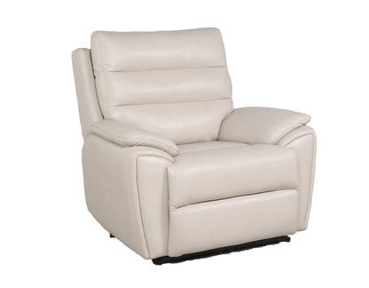 Duval Ivory 3-Piece Dual-Power Leather Reclining Set (Sofa, Loveseat & Chair)