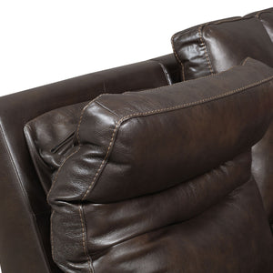 Fortuna Coffee 3-Piece Dual-Power Leather Reclining Set (Sofa, Loveseat & Chair)