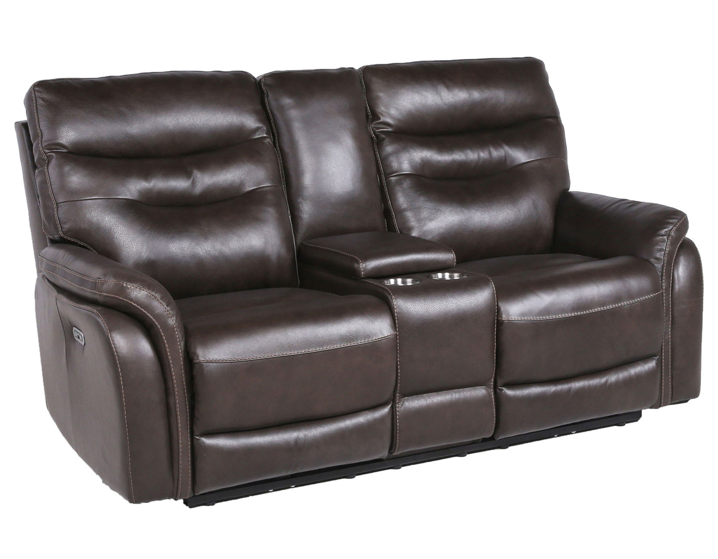 Fortuna Coffee 3-Piece Dual-Power Leather Reclining Set (Sofa, Loveseat & Chair)