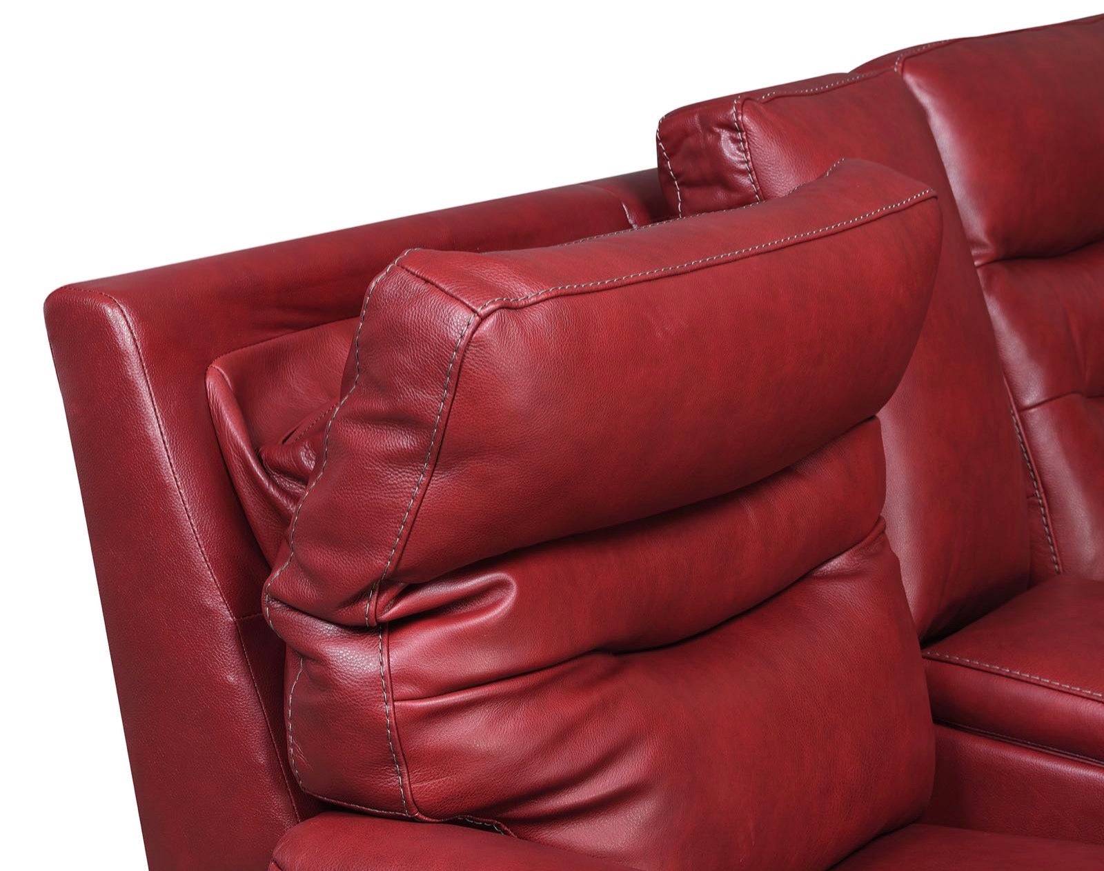 Fortuna Wine 3-Piece Dual-Power Leather Reclining Set (Sofa, Loveseat & Chair)