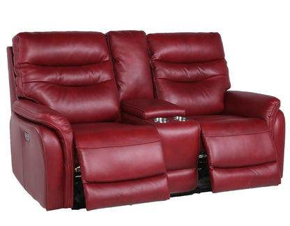 Fortuna Wine 3-Piece Dual-Power Leather Reclining Set (Sofa, Loveseat & Chair)