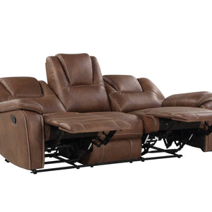 Katrine 3-Piece Manual Motion Set, Brown(Sofa, Loveseat & Chair)