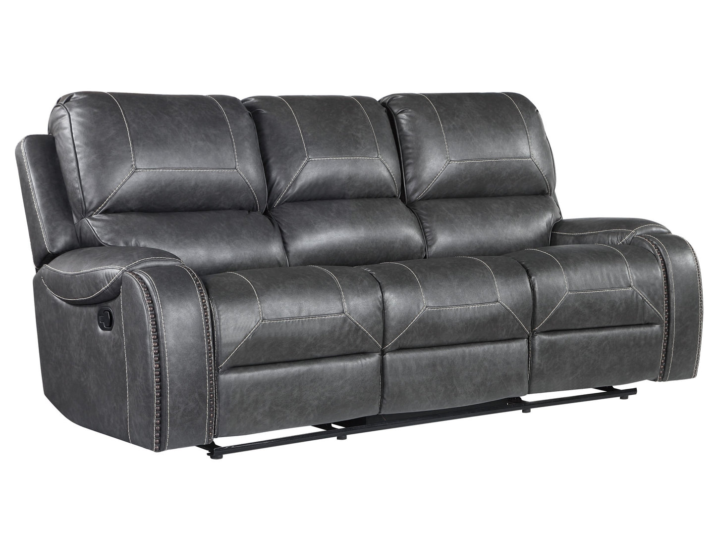 Keily Grey 3 Piece Manual Motion Set (Sofa, Loveseat & Chair)