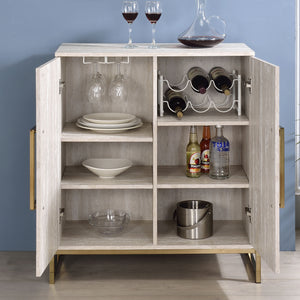 Larkin Faux-Marble Wine Cabinet