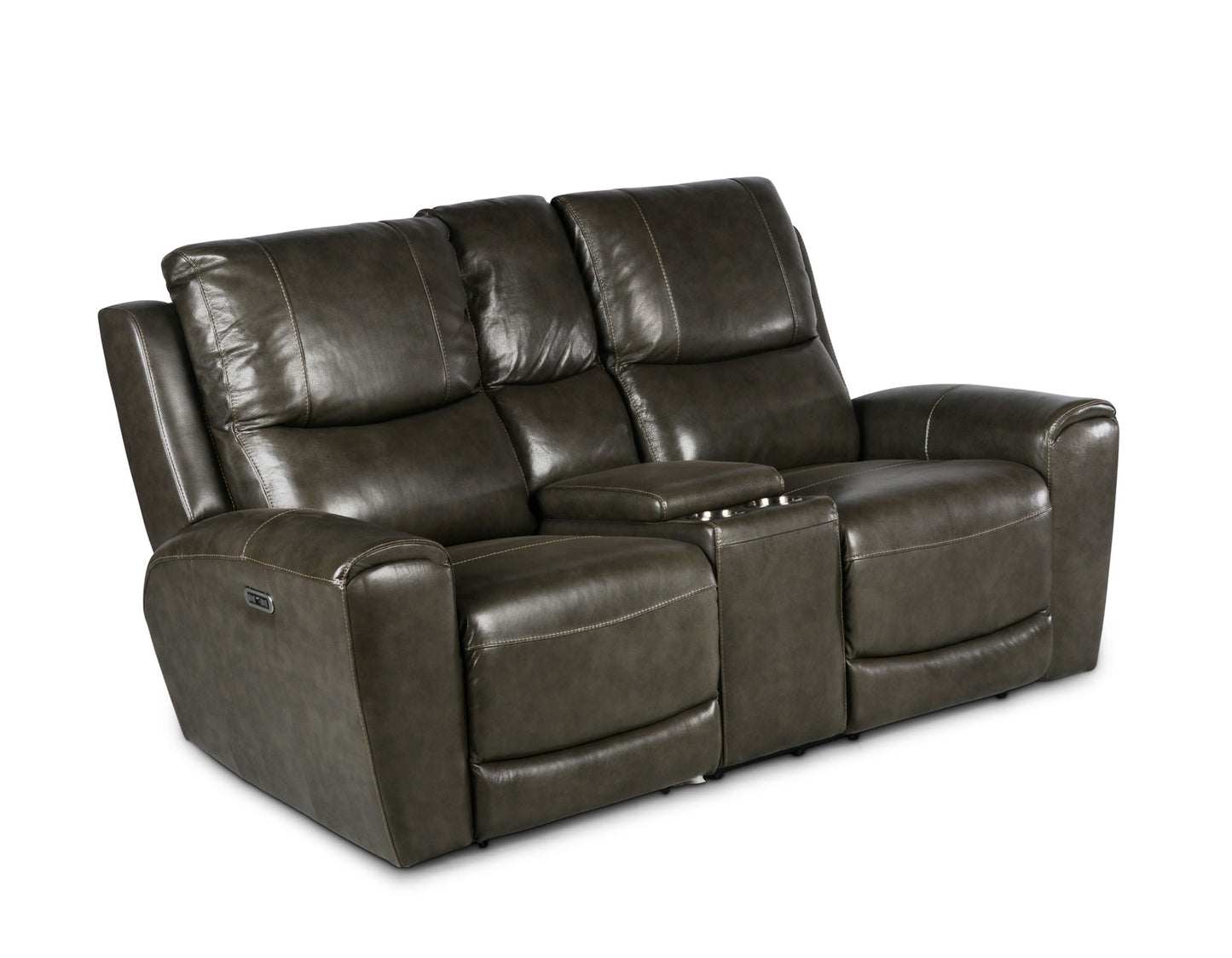 Laurel Grey 3-Piece Dual-Power Leather Motion Set (Sofa, Loveseat & Chair)