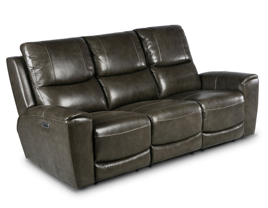 Laurel Grey 3-Piece Dual-Power Leather Motion Set (Sofa, Loveseat & Chair)
