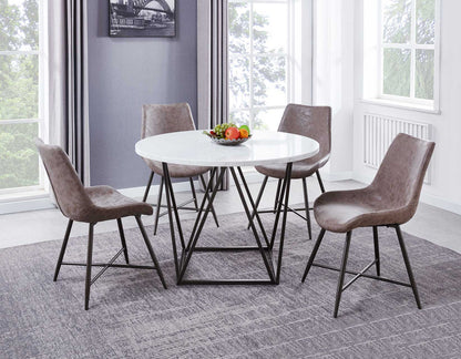 Ramona 5 Piece Marble Top Set (Table & 4 Side Chairs)