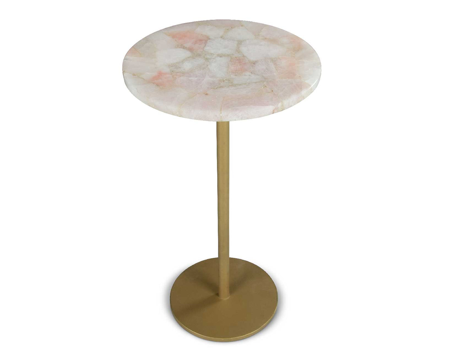 Rosie Rose Quartz Top Chairside End Table