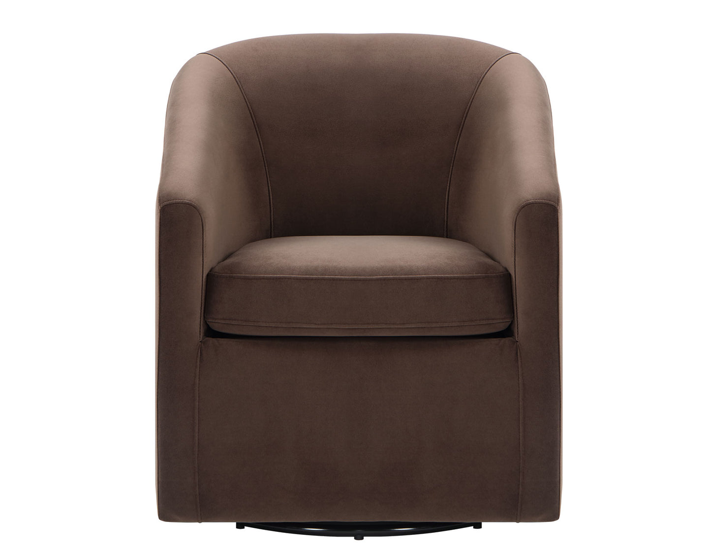 Arlo Upholstered Swivel Barrel Chair, Cocoa Velvet