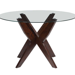 Amalie 5-Piece 48-inch Round Camel Dining Set
