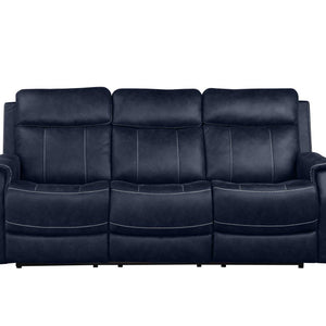 Valencia 3-Piece Dual-Power Ocean Blue Reclining Set (Sofa, Loveseat & Chair)