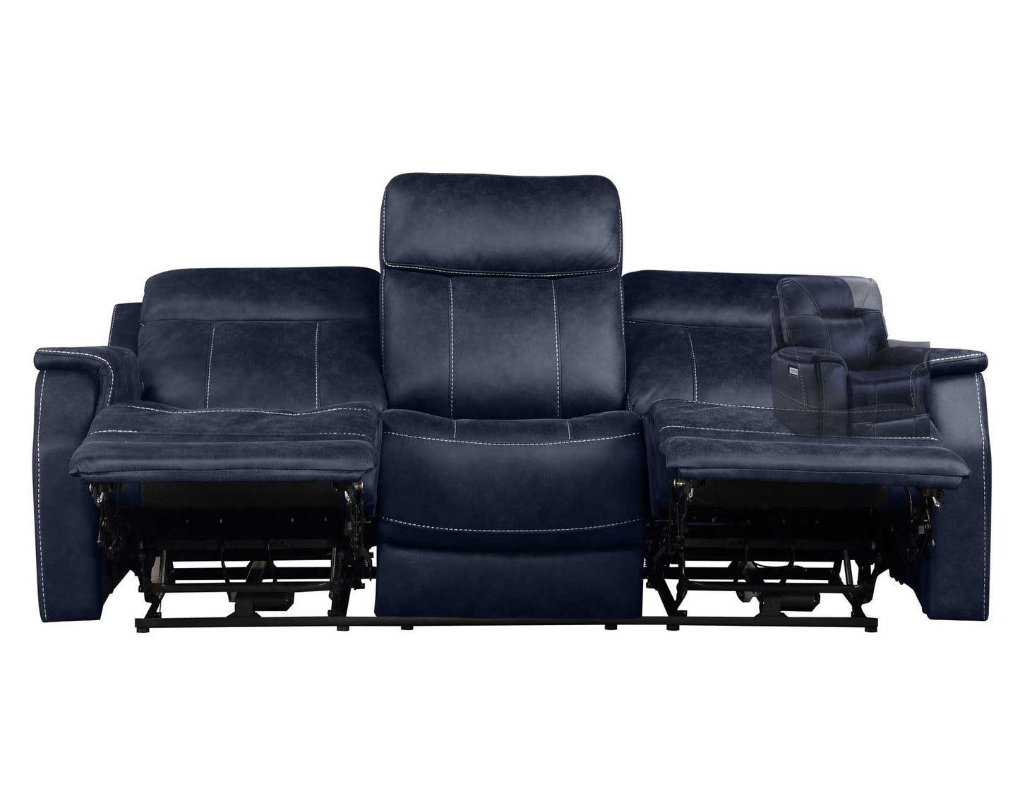 Valencia 3-Piece Dual-Power Ocean Blue Reclining Set (Sofa, Loveseat & Chair)