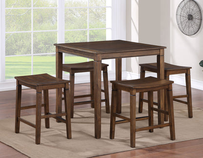 Westlake 5-Pack Counter Set, Brown(Counter Table & 4 Counter Stools)