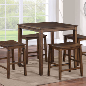 Westlake 5-Pack Counter Set, Brown(Counter Table & 4 Counter Stools)