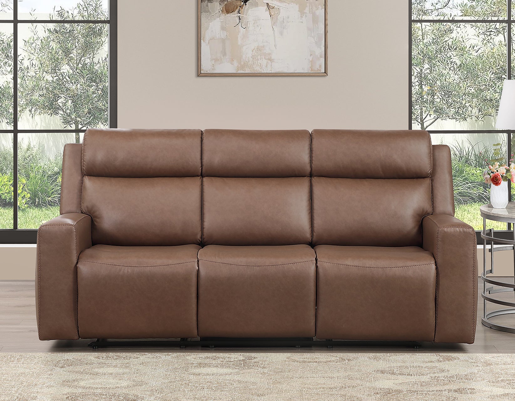 Barron Sofa, Manual Reclining, Brown