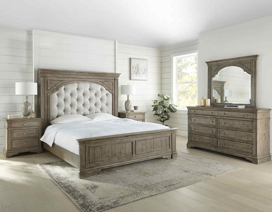 Highland Park-Tan 4-Piece King Set (King Bed/DR/MR/NS)