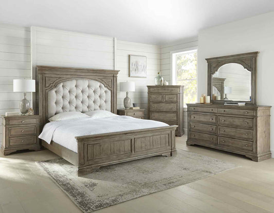 Highland Park Tan 4-Piece Queen Set(Q Bed/NS/Dresser/Mir)