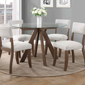Wade 48-inch Glass Top 5-Piece Dining Set