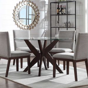 Amalie 5-Piece 48-inch Round Camel Dining Set