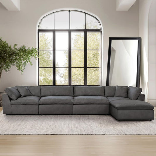 Wilshire 5-piece Modular Leather Sectional