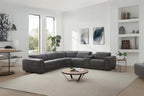 Karson Leather Power Reclining Sectional